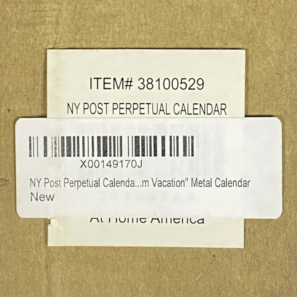 NY Post Perpetual Calendar 14x10in Metal Calendar Vintage‎ Retro Art Decor NEW